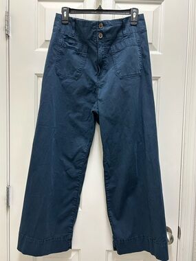 LC Lauren Conrad Black Wide Leg Pants with Wood Buttons